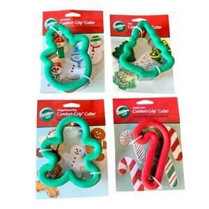 Wilton Comfort Grip Cookie Cutter Lot 4 Christmas Tree Gingerbread Man NEW0